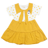Newborn Girls Half Sleeves Frock - Mustard, Kids, Newborn Girls Frocks, Chase Value, Chase Value