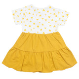 Newborn Girls Half Sleeves Frock - Mustard, Kids, Newborn Girls Frocks, Chase Value, Chase Value