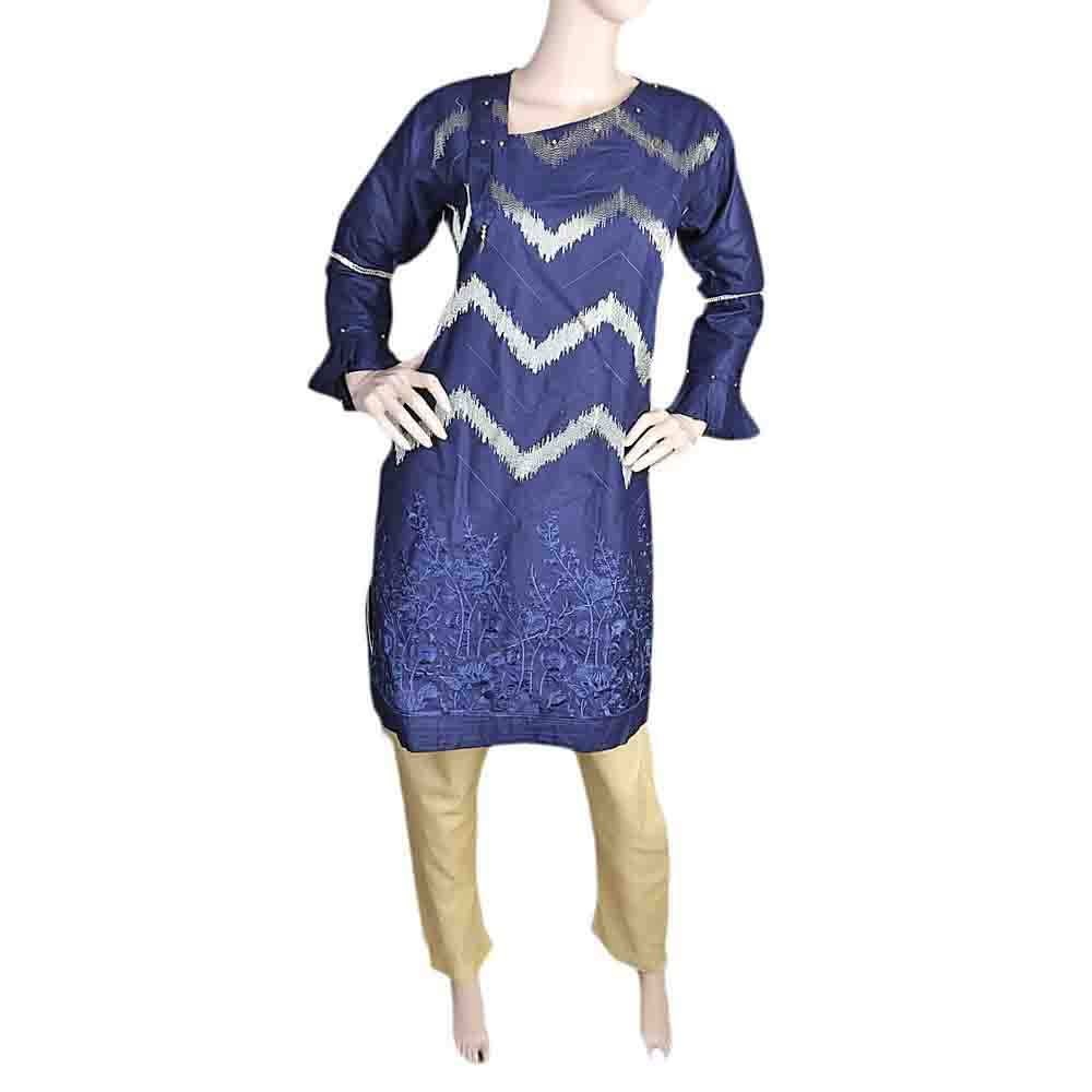 Women's Embroidered 2 Piece Suit - Navy Blue, Women, Shalwar Suits, Chase Value, Chase Value