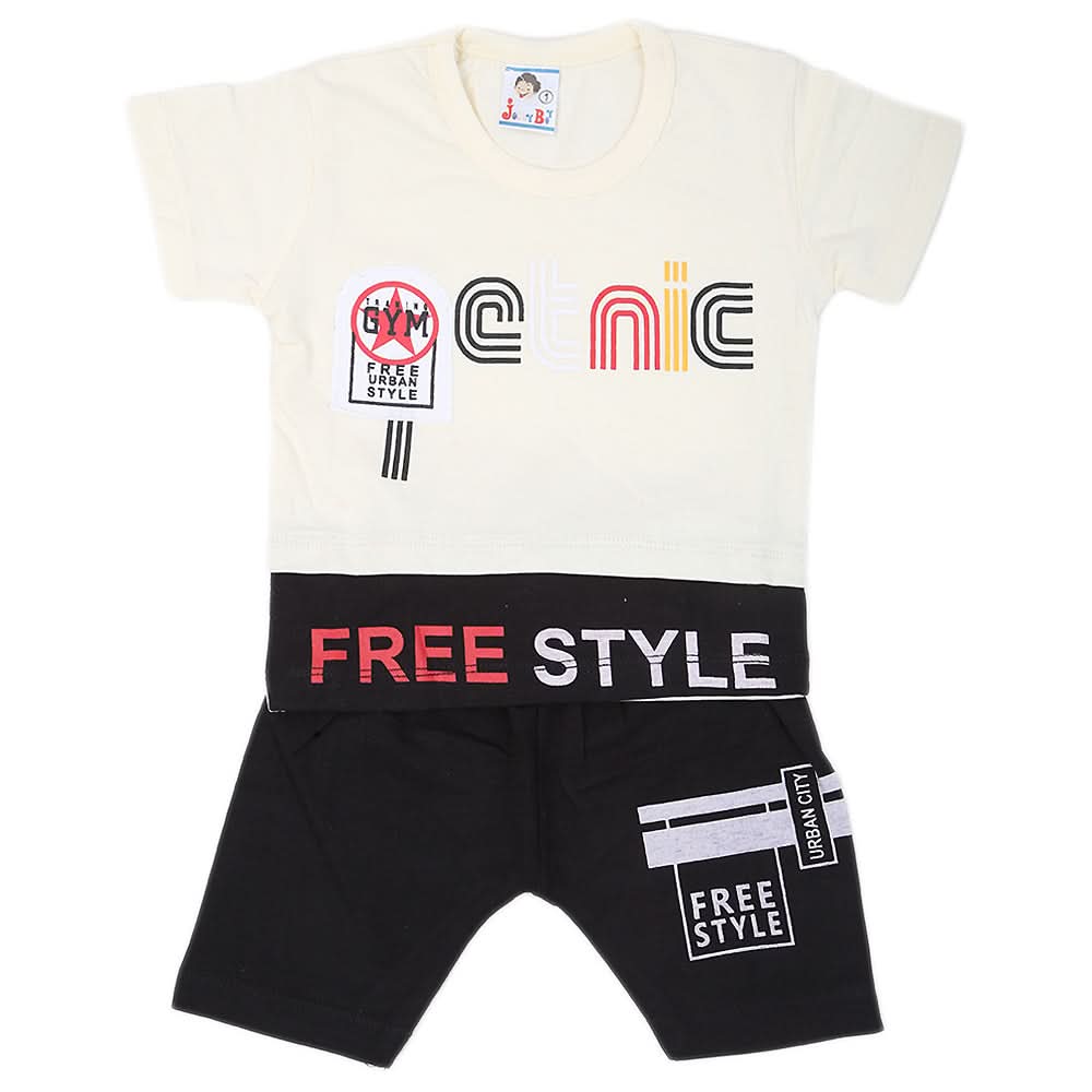 Newborn Boys Half Sleeves Suit - White, Kids, NB Boys Sets And Suits, Chase Value, Chase Value