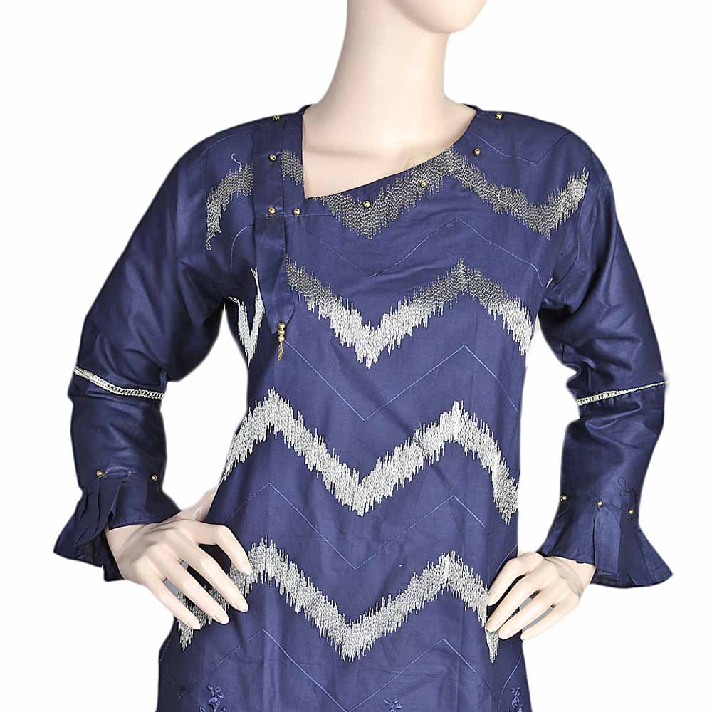 Women's Embroidered 2 Piece Suit - Navy Blue, Women, Shalwar Suits, Chase Value, Chase Value