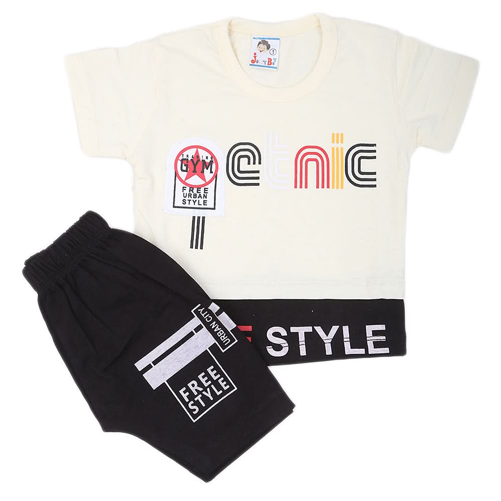 Newborn Boys Half Sleeves Suit - White, Kids, NB Boys Sets And Suits, Chase Value, Chase Value