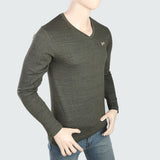 Men's V Neck Full Sleeves T-Shirt - Green, Men, T-Shirts And Polos, Chase Value, Chase Value