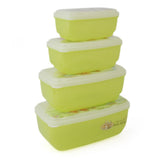 Rabbit Lunch Box 4 Pcs Set - Green, Home & Lifestyle, Storage Boxes, Chase Value, Chase Value