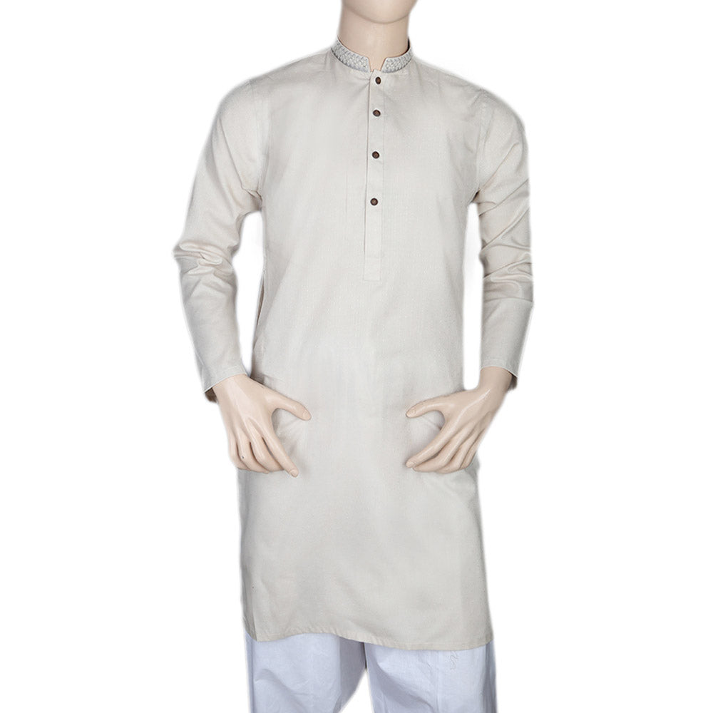 Mashriq EMB Kurta For Men - Light Gray, Men, Kurtas, Chase Value, Chase Value