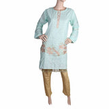 Women's Embroidered 2 Piece Suit - Cyan, Women, Shalwar Suits, Chase Value, Chase Value