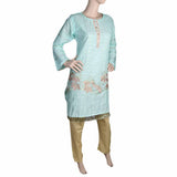 Women's Embroidered 2 Piece Suit - Cyan, Women, Shalwar Suits, Chase Value, Chase Value