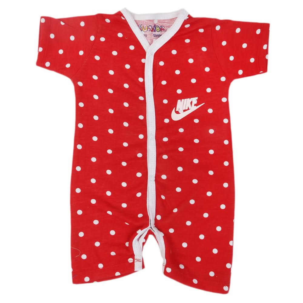 Newborn Girls Fancy Romper Aop - Red, Kids, NB Girls Rompers, Chase Value, Chase Value