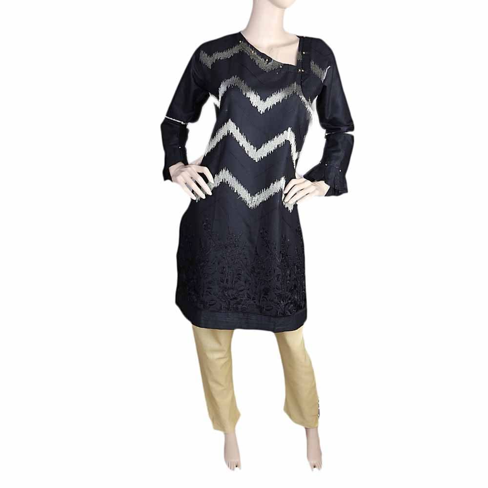 Women's Embroidered 2 Piece Suit - Black, Women, Shalwar Suits, Chase Value, Chase Value