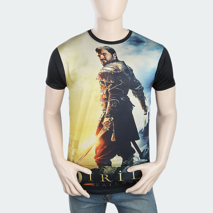 Men's Ertugrul Half Sleeves T-Shirt - Black, Men, T-Shirts And Polos, Chase Value, Chase Value