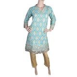 Women's Embroidered 2 Piece Suit - Cyan, Women, Shalwar Suits, Chase Value, Chase Value