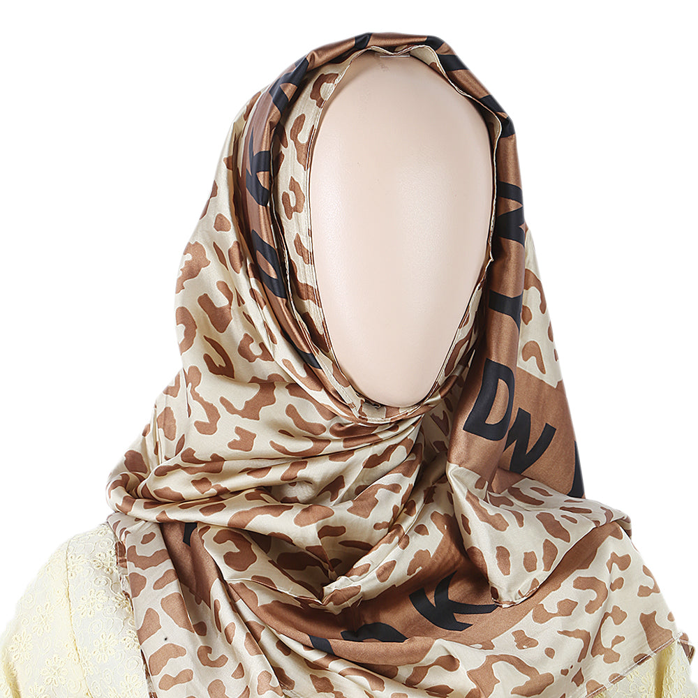 Women's Silk Scarf - Light Brown, Women, Shawls And Scarves, Chase Value, Chase Value