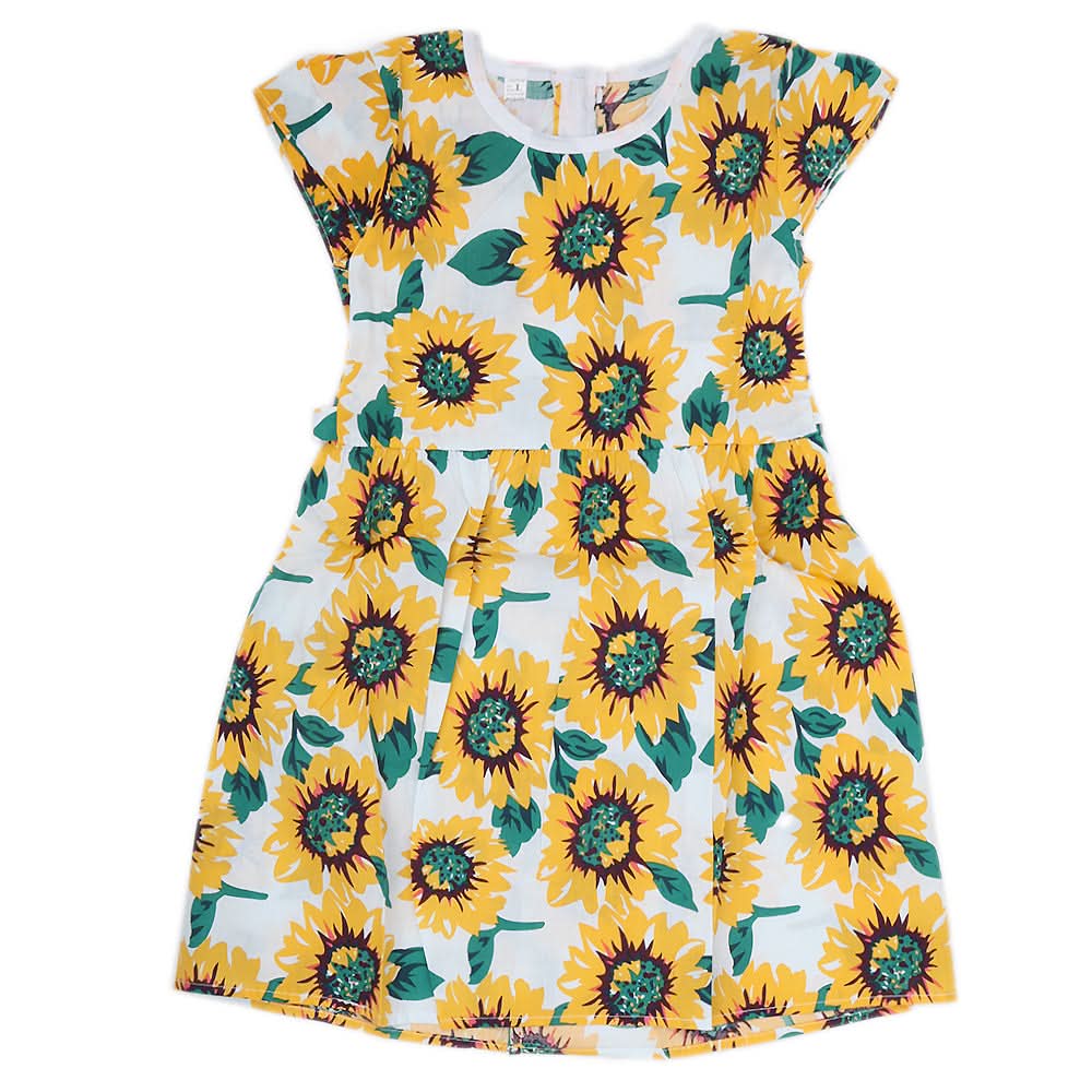 Girls Cotton Frock - Yellow, Kids, Girls Frocks, Chase Value, Chase Value