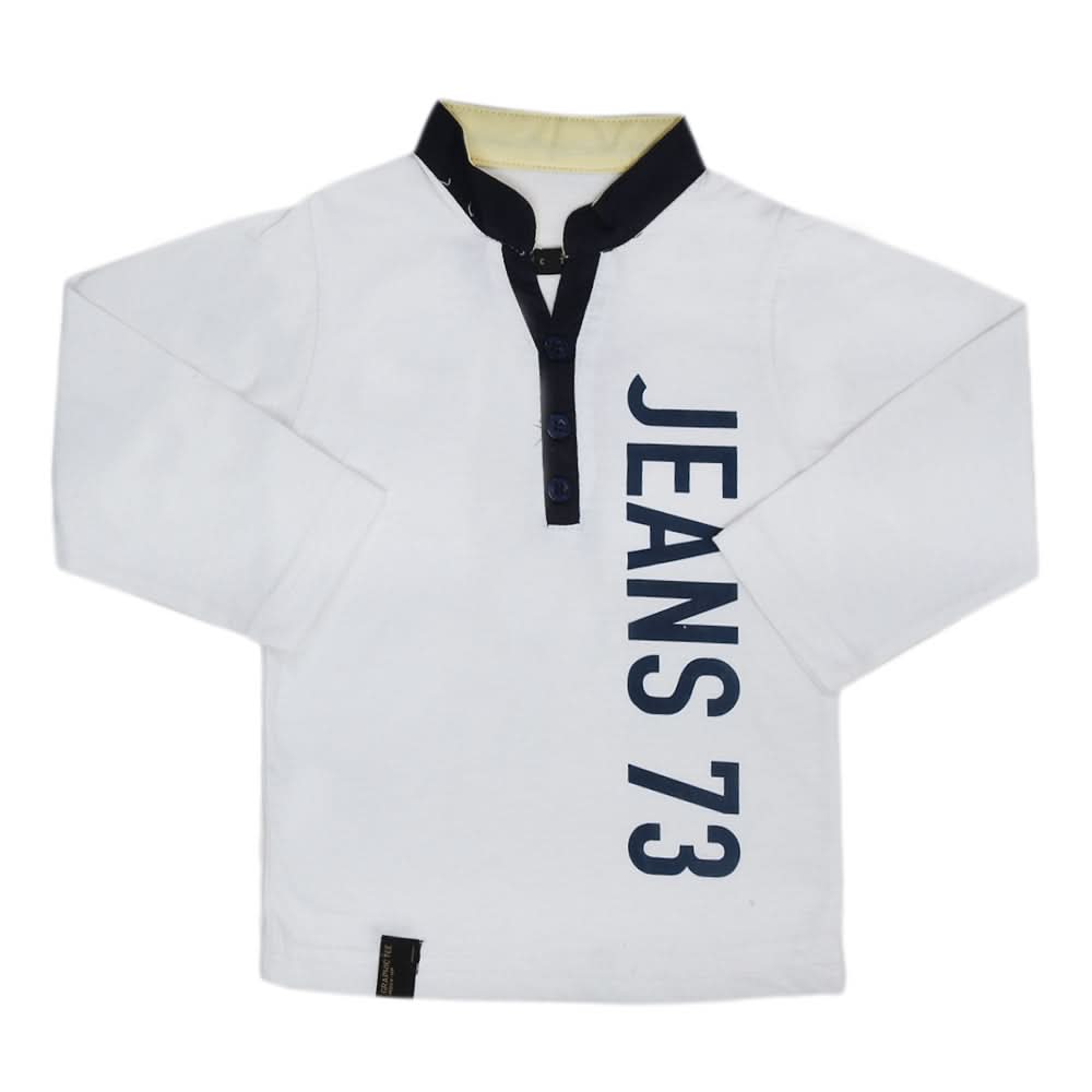 Boys Full Sleeves T-Shirt - White, Kids, Boys T-Shirts, Chase Value, Chase Value