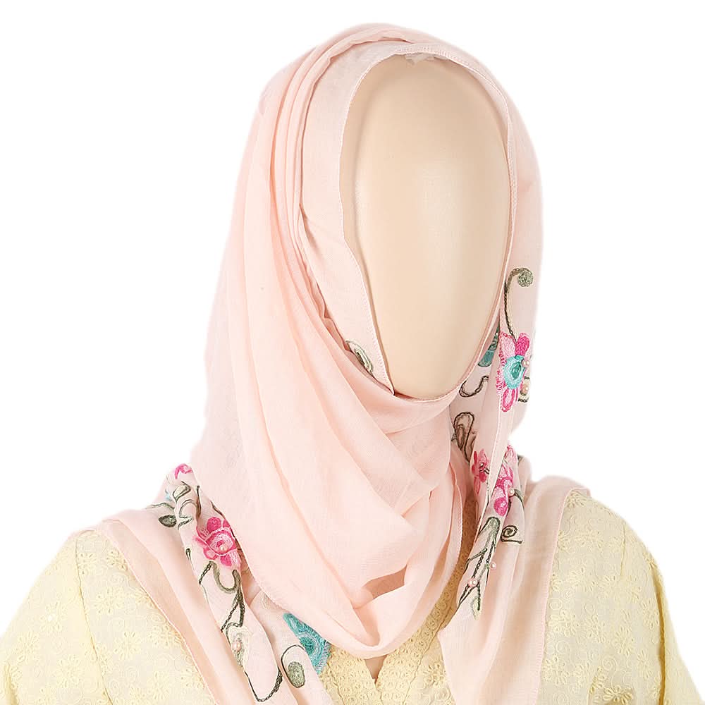 Women's Embroidered Scarf - Peach, Women, Shawls And Scarves, Chase Value, Chase Value