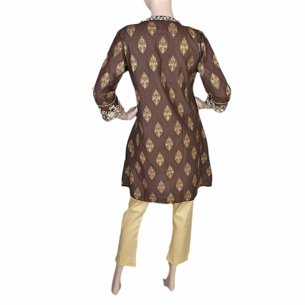 Women's Embroidered 2 Piece Suit - Brown, Women, Shalwar Suits, Chase Value, Chase Value