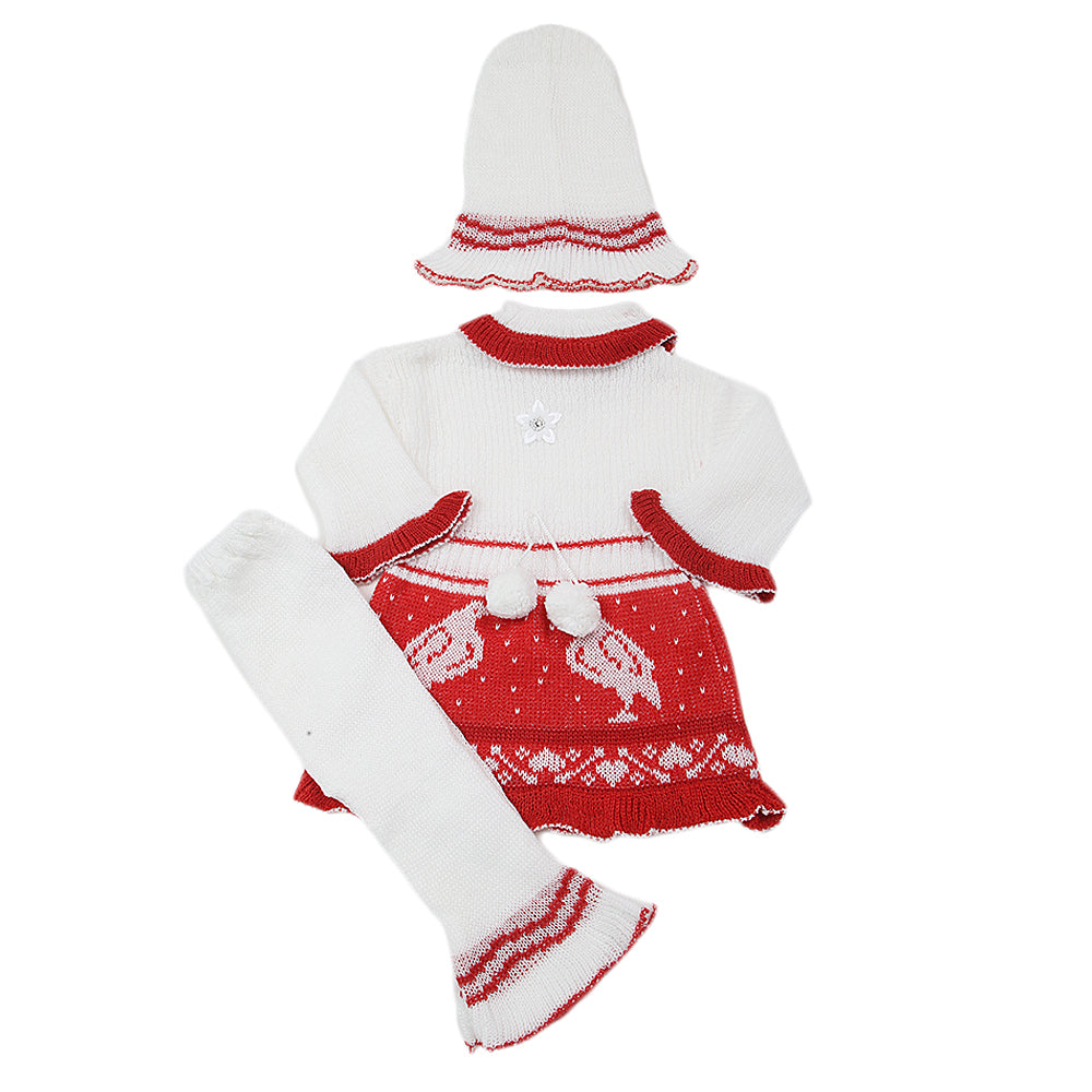 Newborn Girls Irani Suit - Red, Kids, NB Girls Sets And Suits, Chase Value, Chase Value