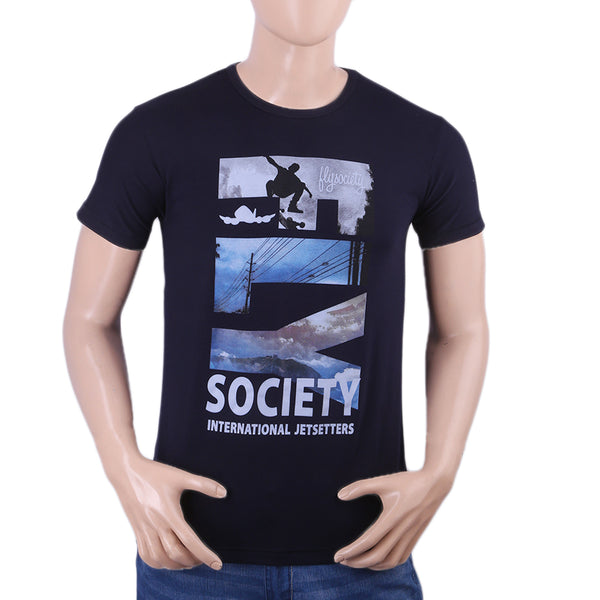 Men's Half Sleeves T-Shirt - Navy Blue, Men, T-Shirts And Polos, Chase Value, Chase Value