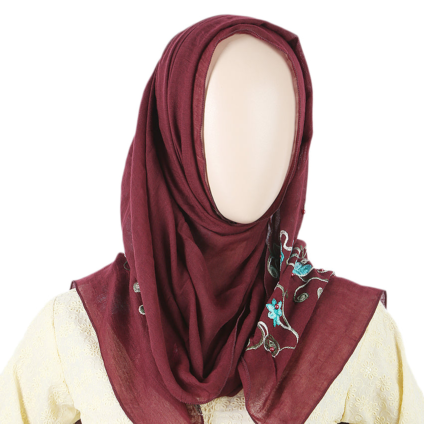 Women's Embroidered Scarf - Maroon, Women, Shawls And Scarves, Chase Value, Chase Value
