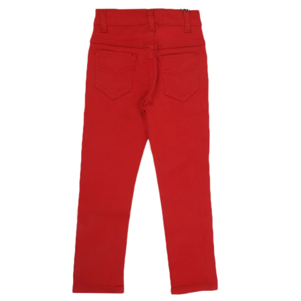 Girls Denim Pant - Red, Girls Pants & Capri, Chase Value, Chase Value