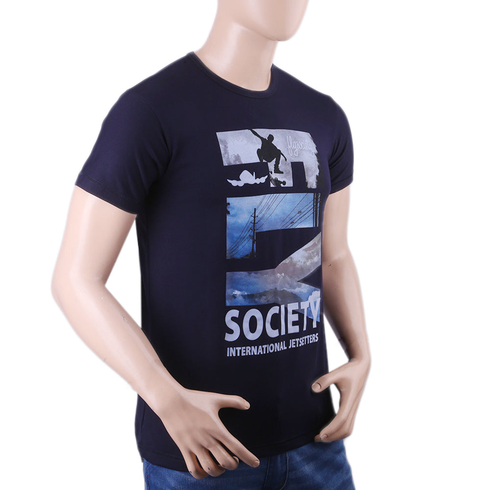 Men's Half Sleeves T-Shirt - Navy Blue, Men, T-Shirts And Polos, Chase Value, Chase Value