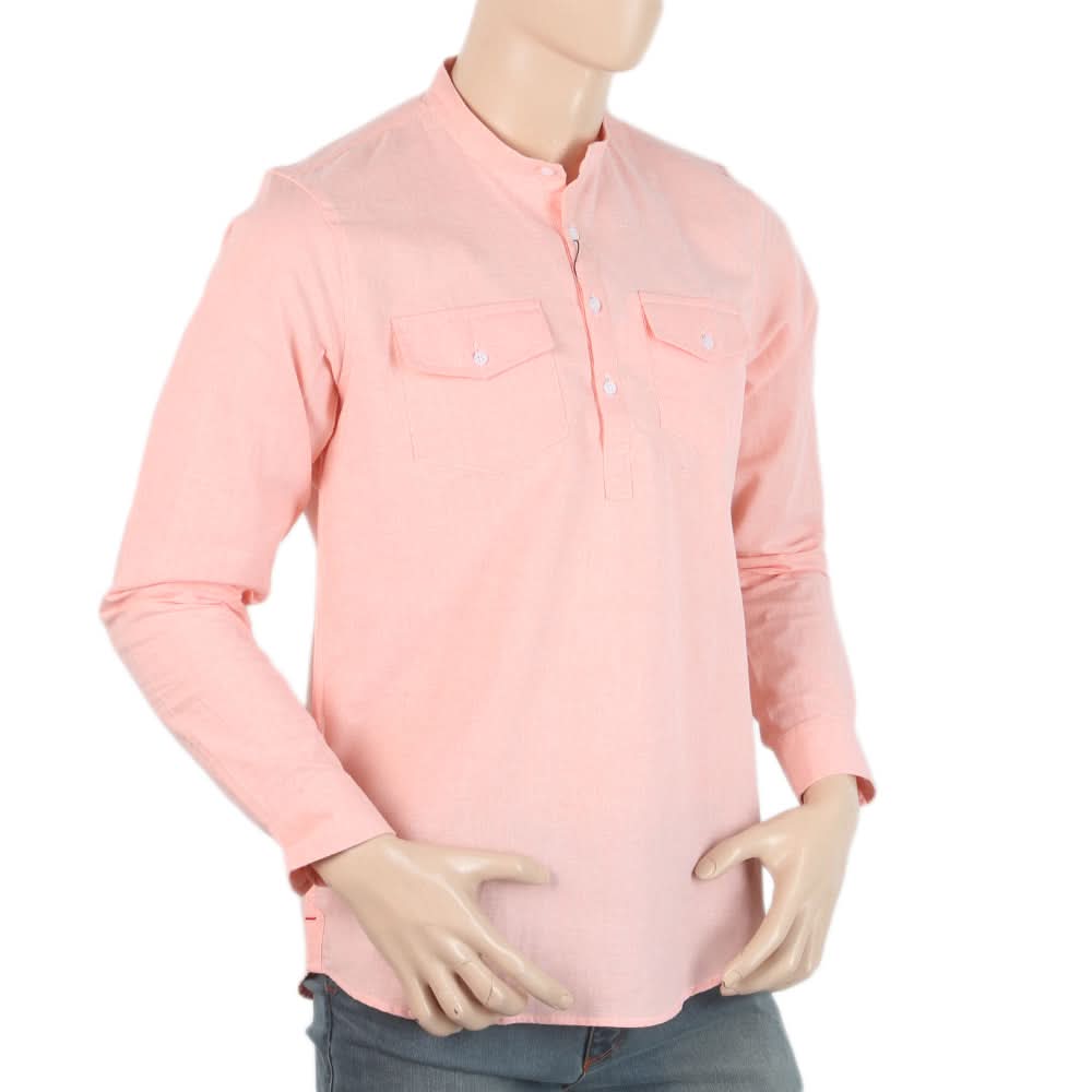 Men's Full Sleeves Casual Shirt - Peach, Men, Shirts, Chase Value, Chase Value