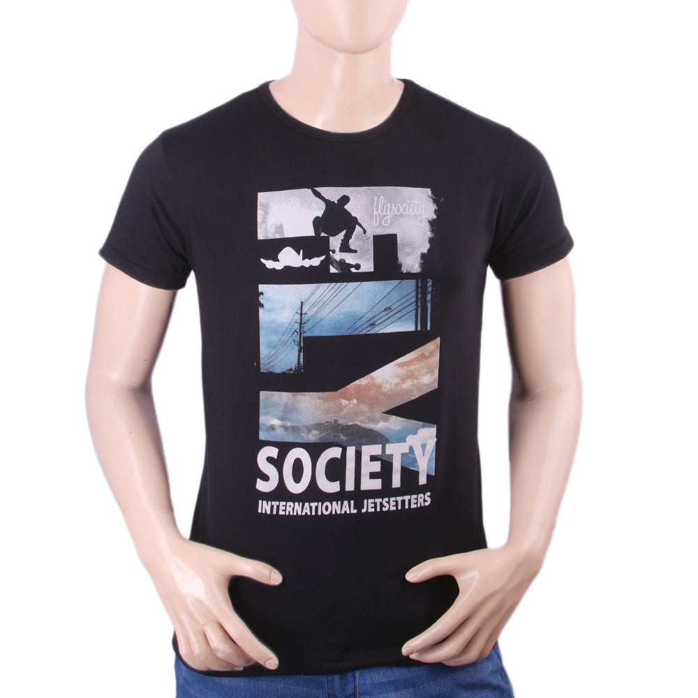 Men's Half Sleeves T-Shirt - Black, Men, T-Shirts And Polos, Chase Value, Chase Value