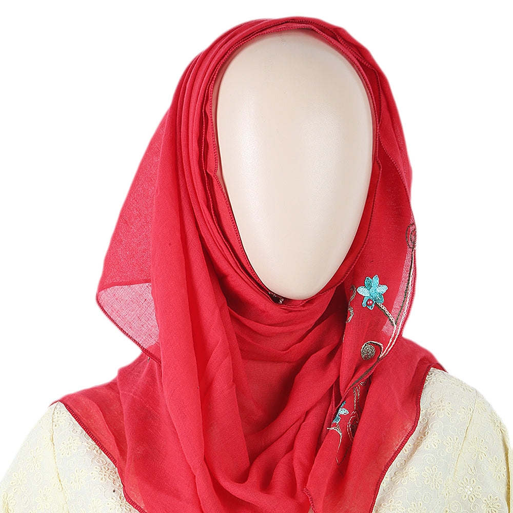 Women's Embroidered Scarf - Red, Women, Shawls And Scarves, Chase Value, Chase Value
