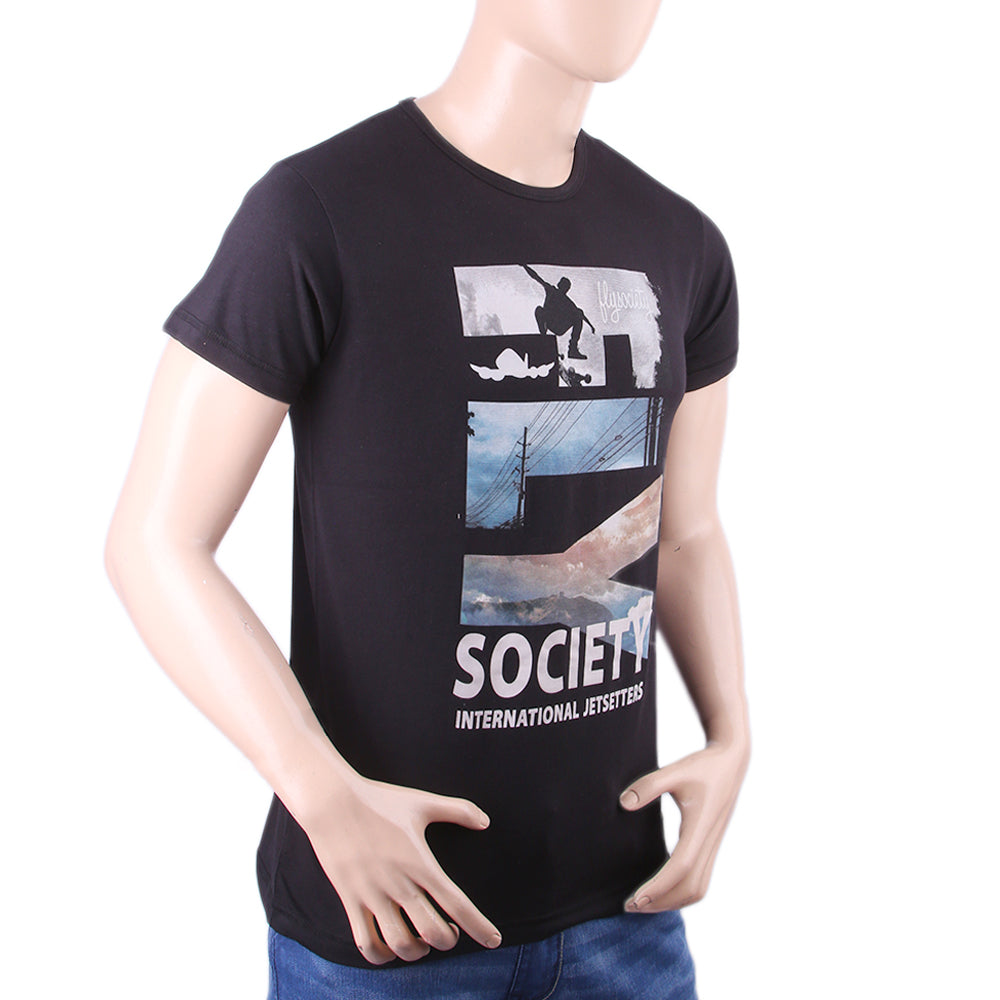 Men's Half Sleeves T-Shirt - Black, Men, T-Shirts And Polos, Chase Value, Chase Value