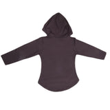 Girls Full Sleeves Hooded T-Shirt With Stone - Dark Grey, Kids, Girls T-Shirts, Chase Value, Chase Value
