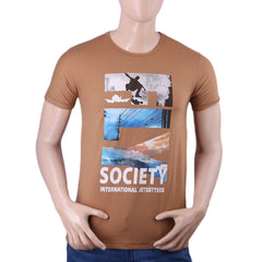 Men's Half Sleeves T-Shirt - Brown, Men, T-Shirts And Polos, Chase Value, Chase Value