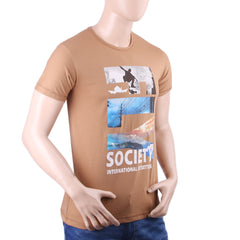 Men's Half Sleeves T-Shirt - Brown, Men, T-Shirts And Polos, Chase Value, Chase Value