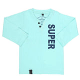 Boys Full Sleeves T-Shirt - Cyan, Kids, Boys T-Shirts, Chase Value, Chase Value