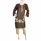 Women's Embroidered 2 Piece Suit - Brown, Women, Shalwar Suits, Chase Value, Chase Value