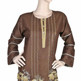 Women's Embroidered 2 Piece Suit - Brown, Women, Shalwar Suits, Chase Value, Chase Value