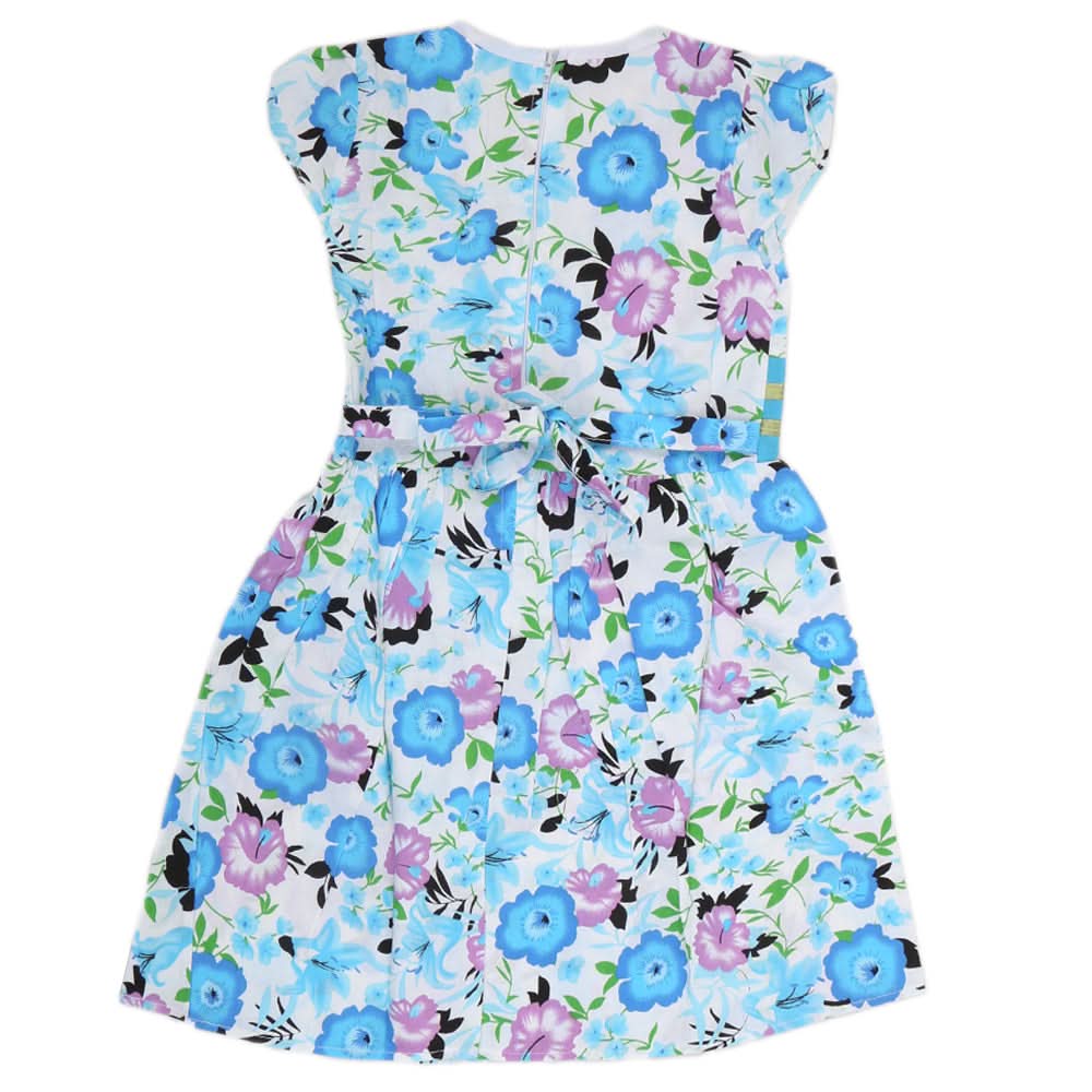 Girls Cotton Frock - Sky Blue, Kids, Girls Frocks, Chase Value, Chase Value