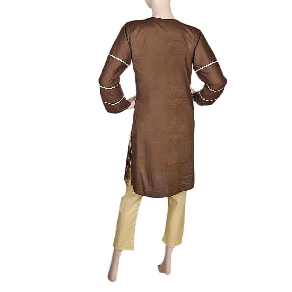 Women's Embroidered 2 Piece Suit - Brown, Women, Shalwar Suits, Chase Value, Chase Value