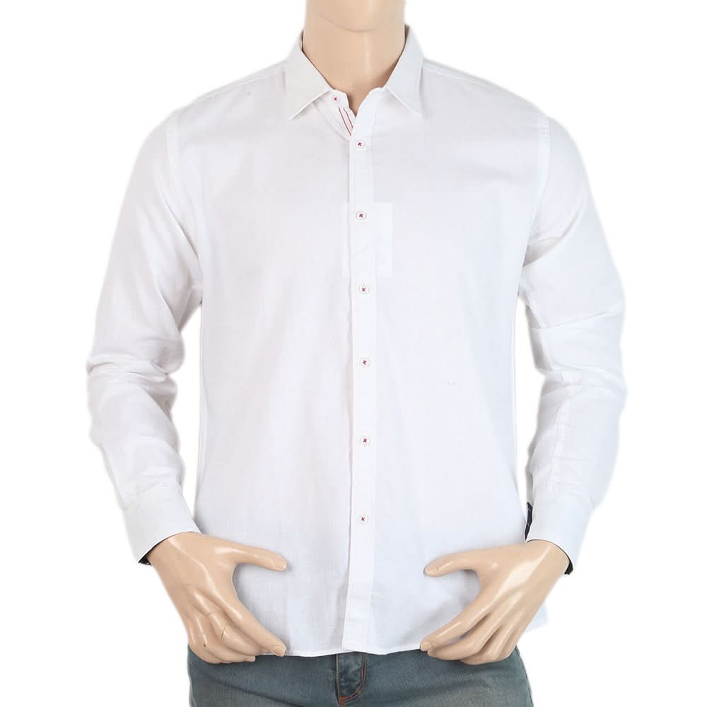Men's Full Sleeves Casual Shirt - White, Men, Shirts, Chase Value, Chase Value