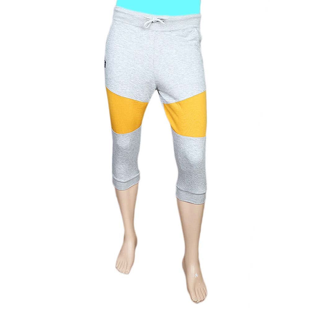 Men's Fancy Terry 3Qtr, Heather Grey / Gold, Men, Shorts, Chase Value, Chase Value