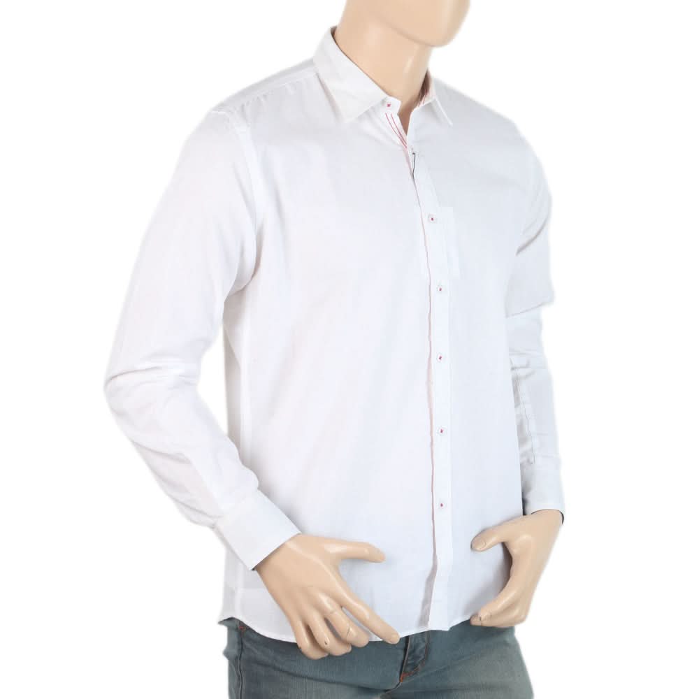 Men's Full Sleeves Casual Shirt - White, Men, Shirts, Chase Value, Chase Value