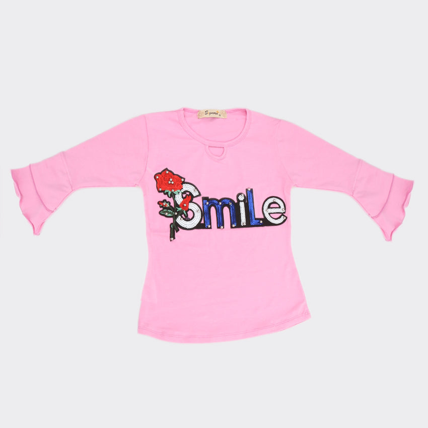 Girls Full Sleeves T-Shirt - Pink, Kids, Girls T-Shirts, Chase Value, Chase Value