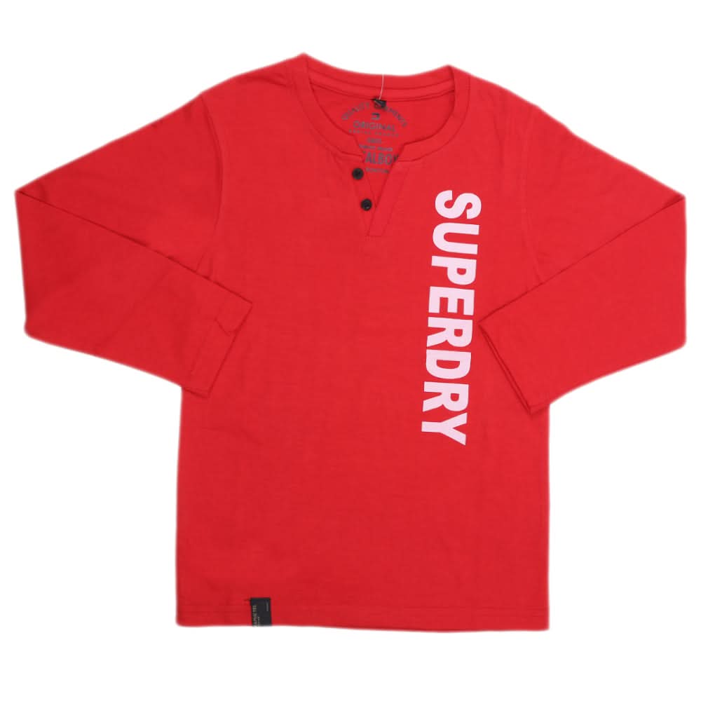 Boys Full Sleeves T-Shirt - Red, Kids, Boys T-Shirts, Chase Value, Chase Value
