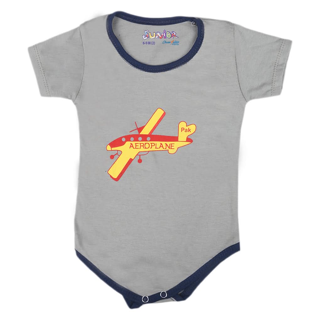 Newborn Boys Half Sleeves Romper Suit - Grey, Kids, Newborn Boys Rompers, Chase Value, Chase Value