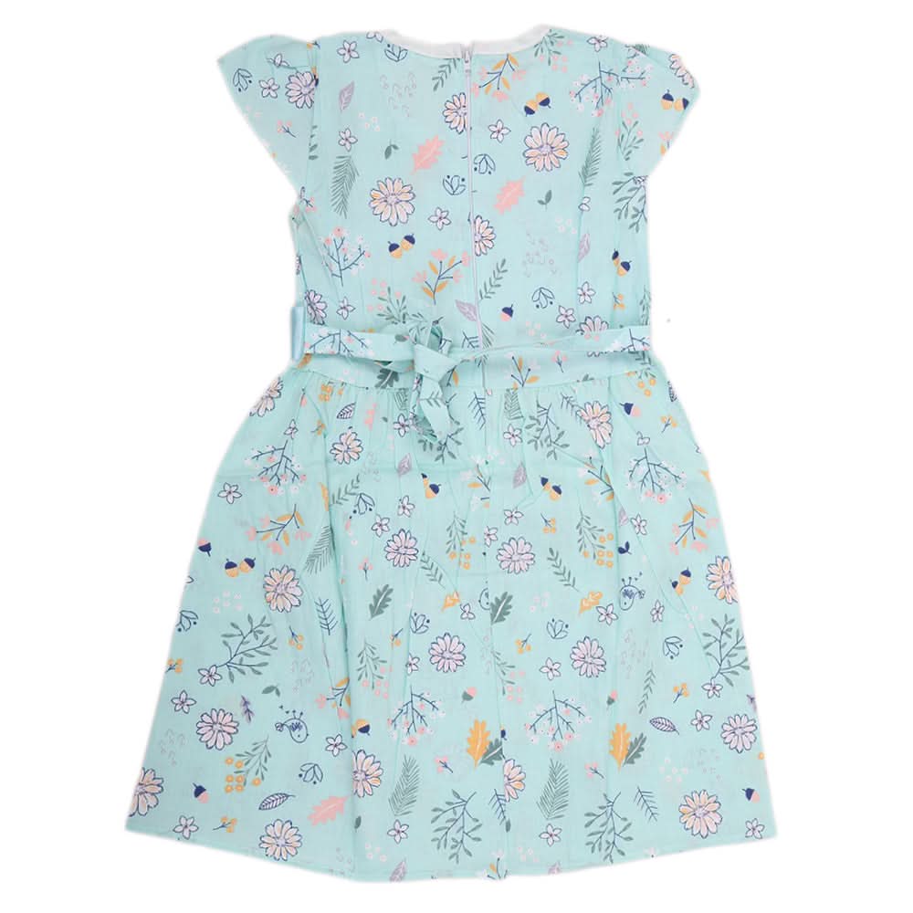 Girls Cotton Frock - Cyan, Kids, Girls Frocks, Chase Value, Chase Value