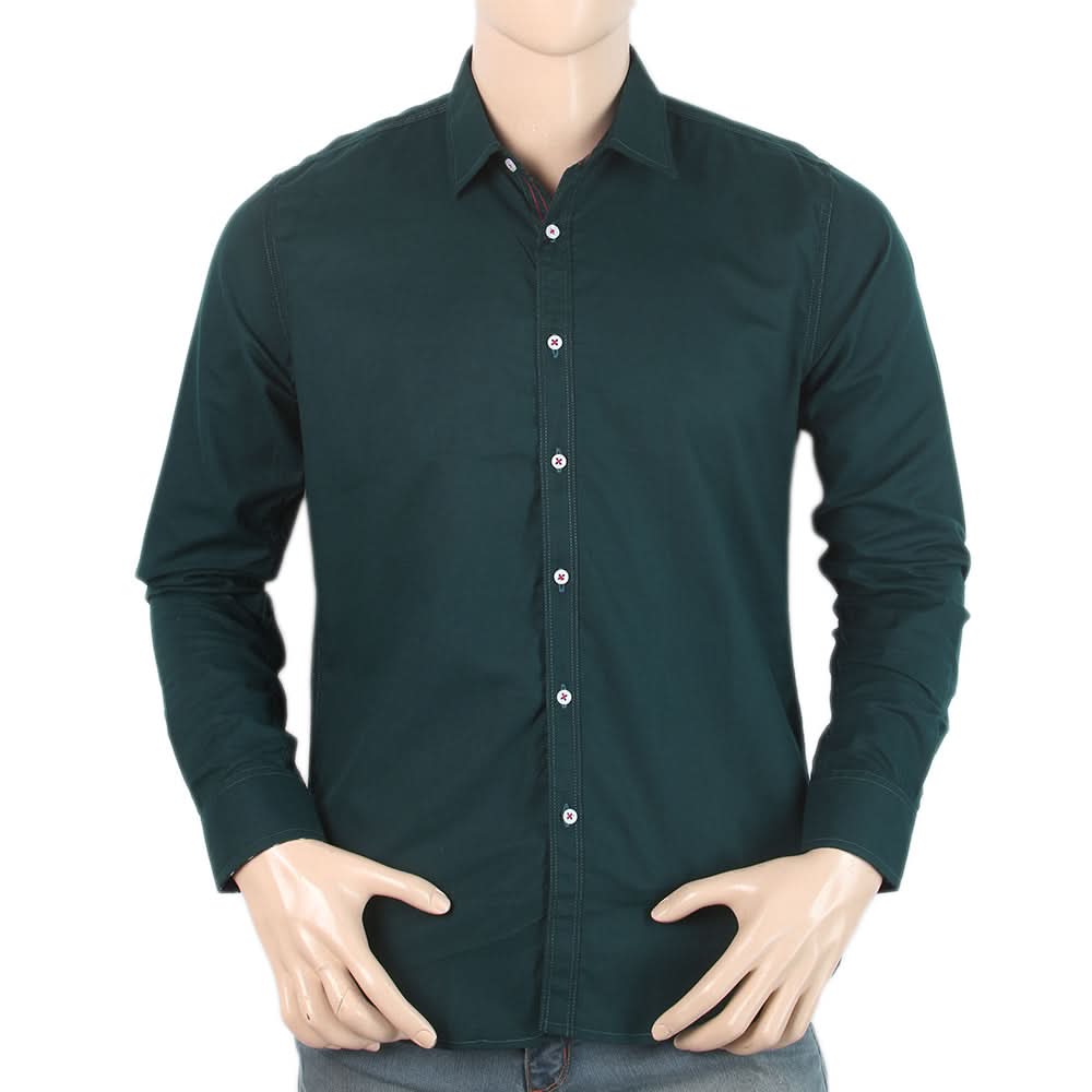 Men's Full Sleeves Casual Shirt - Dark Green, Men, Shirts, Chase Value, Chase Value