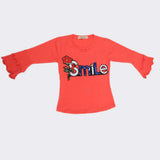 Girls Full Sleeves T-Shirt - Peach, Kids, Girls T-Shirts, Chase Value, Chase Value
