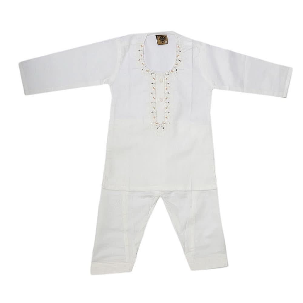 Newborn Boys kurta Shalwar Suits - Off White, Kids, NB Boys Shalwar Suits, Chase Value, Chase Value