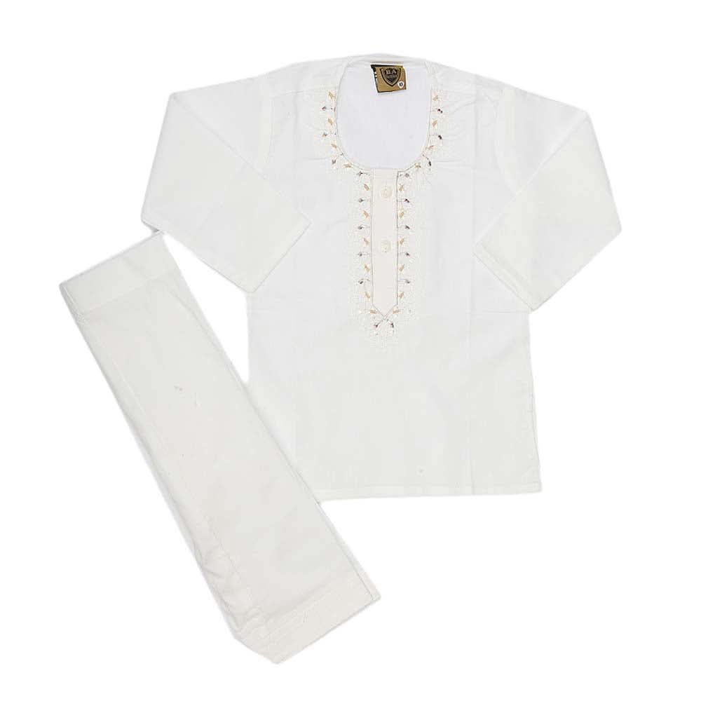 Newborn Boys kurta Shalwar Suits - Off White, Kids, NB Boys Shalwar Suits, Chase Value, Chase Value