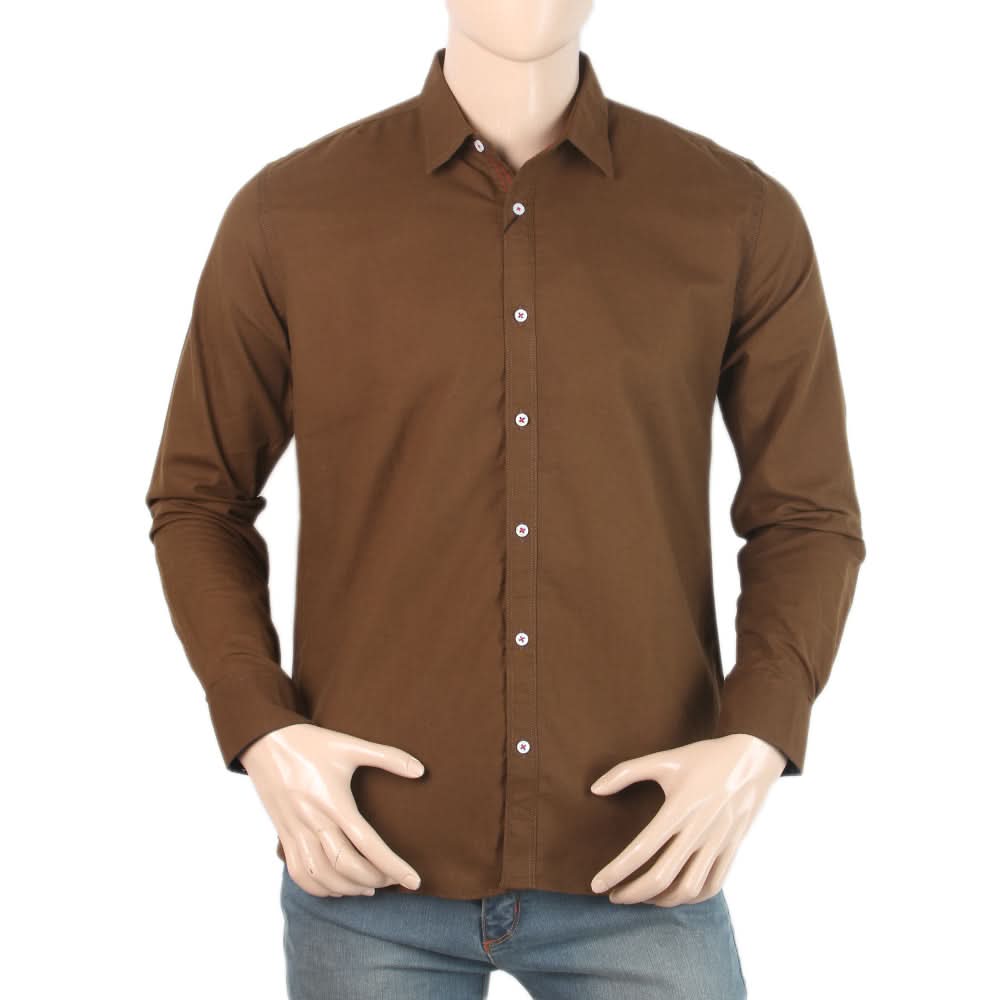 Men's Full Sleeves Casual Shirt - Dark Brown, Men, Shirts, Chase Value, Chase Value