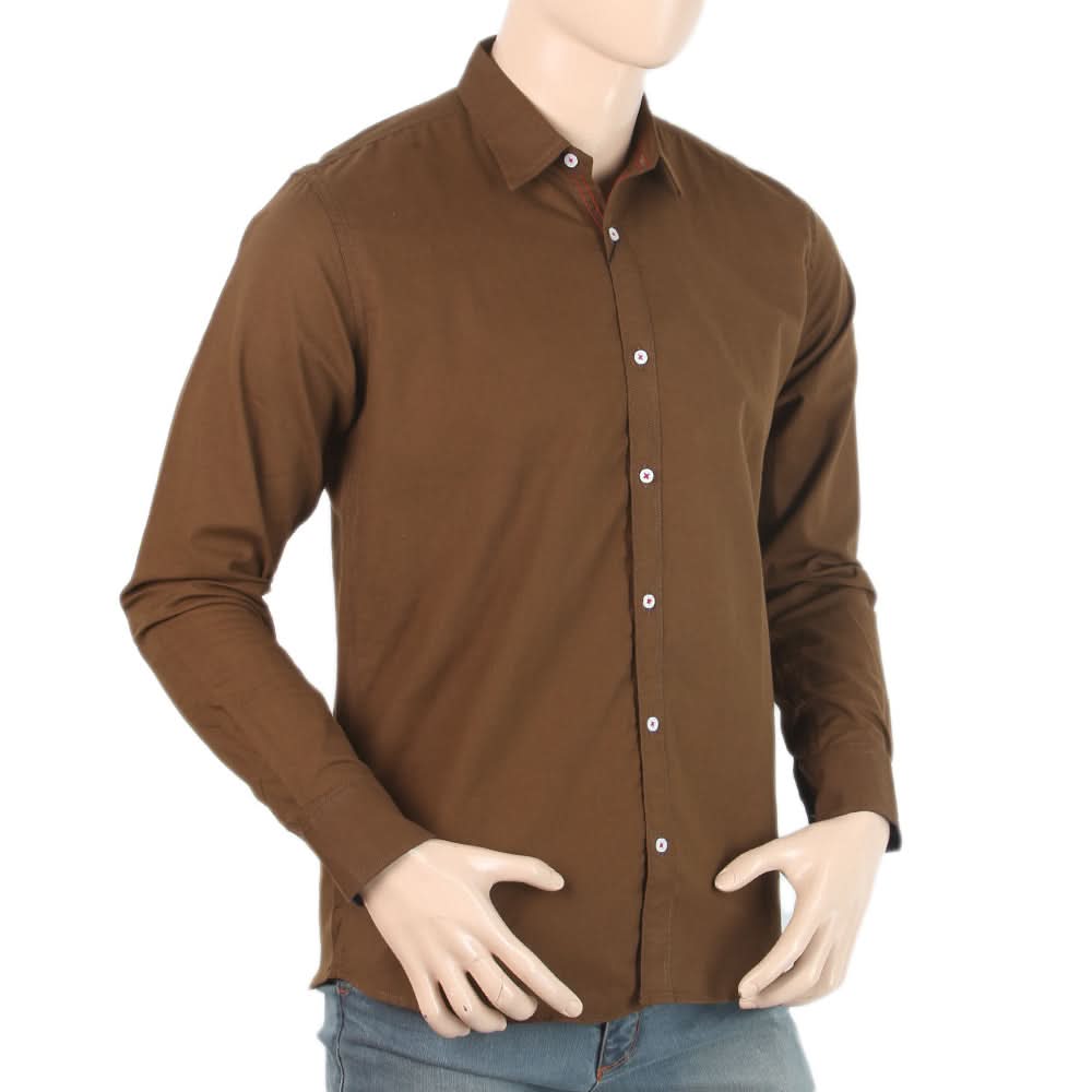 Men's Full Sleeves Casual Shirt - Dark Brown, Men, Shirts, Chase Value, Chase Value